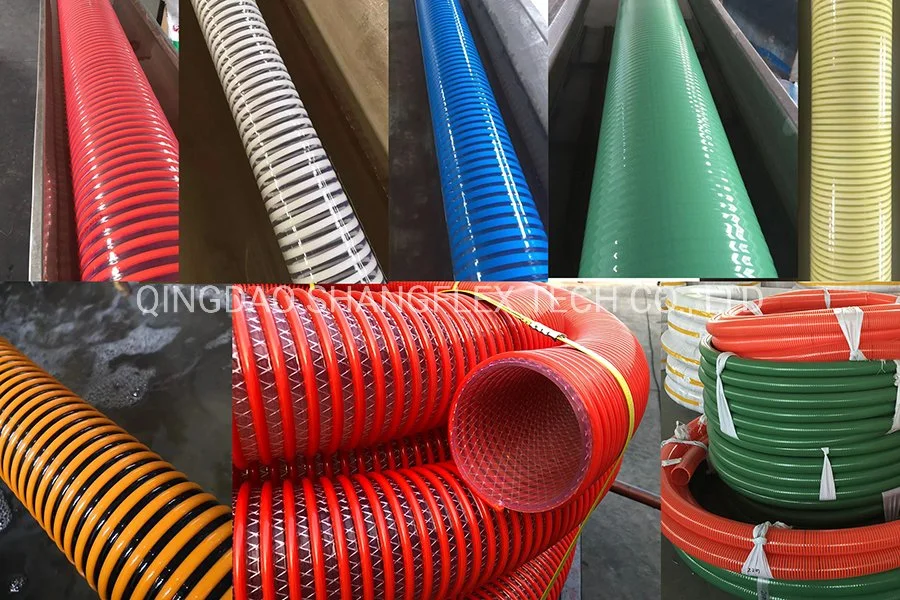 Shangflex Corrugated Wave Surface Reinforced Flexible Soft PVC Suction Vacuum Pipe Hose