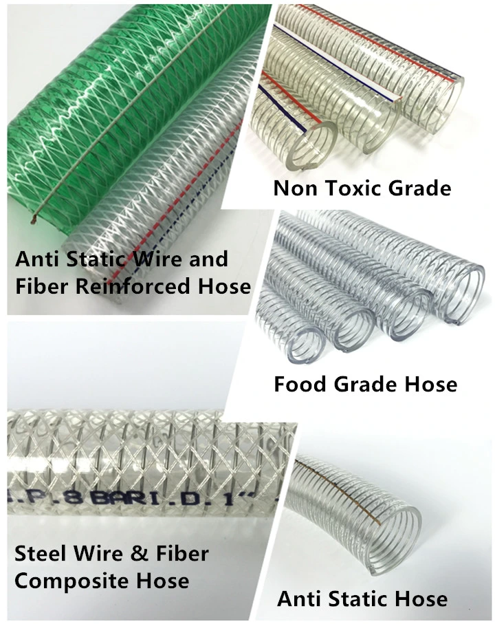 Industrial Clear Water Fuel PVC Spring Spiral Pipe Static Dissipative Hose Steel Wire Reinforced Delivery Hose