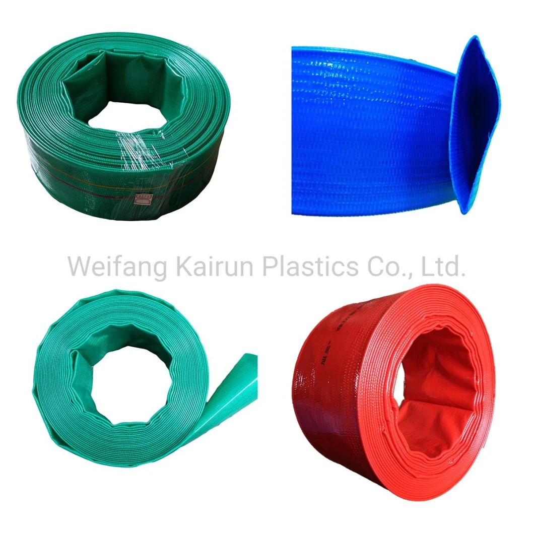 1/ 2/2.5/ 3/ 4inch Red/ Blue/Yellow Color PVC Agricultural Pipe Pump Layflat Discharge Water Garden Hose