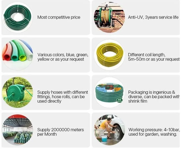 China Manufacturer 1-6 Inch Irrigation Heavy Duty PVC Water Discharge Hose / PVC Layflat Hose for Gardening
