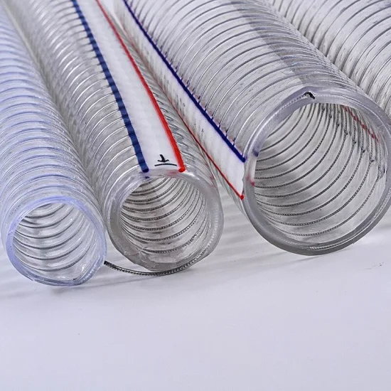 Mangueira de vácuo de PVC espiral reforçada com fio de aço inoxidável