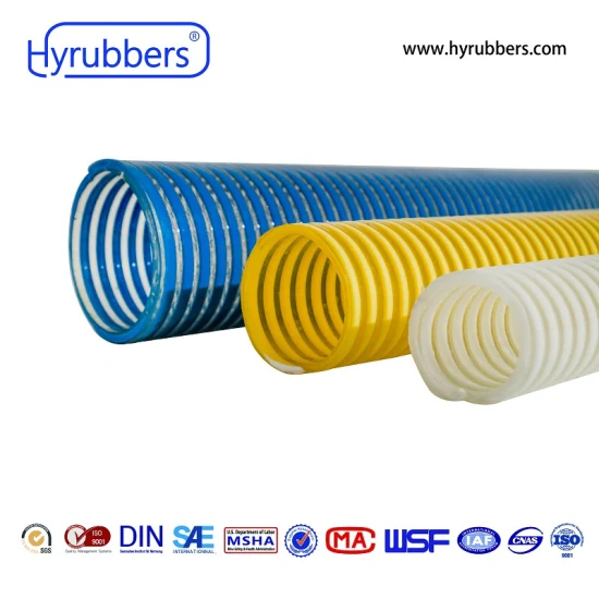 Mangueira de sucção corrugada/hélice de PVC laranja flexível para serviços leves