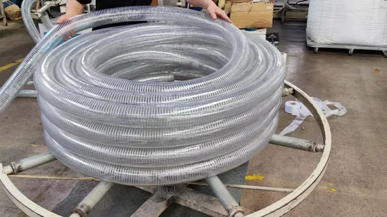 Mangueira de óleo reforçada com fio de aço espiral transparente de PVC/plástico de fábrica