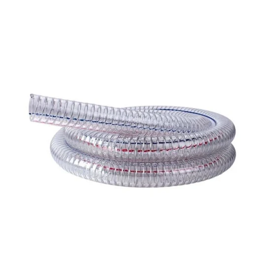 Mangueira de PVC espiral reforçada com fio de aço transparente